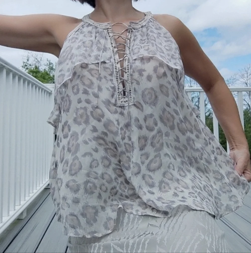 Vintage Leopard Silk Halter Top - Picture 15 of 15